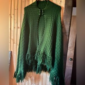 Emerald Green Sweater Poncho